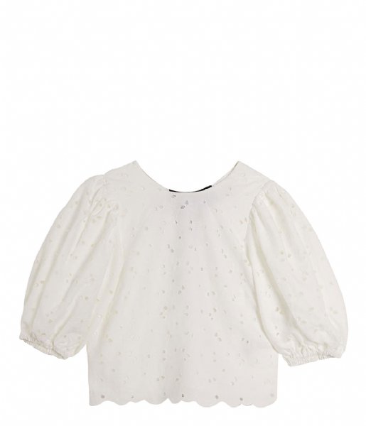 Ted Baker Top Inda Cropped Top Puff Sleeve White