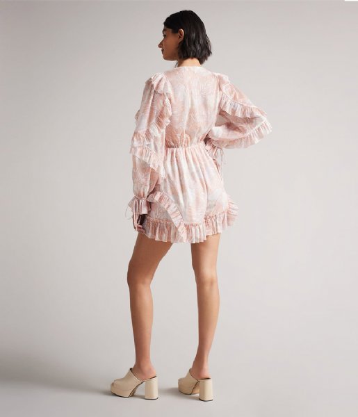 Ted Baker  Irvete Soft Ruffle Playsuit Coral