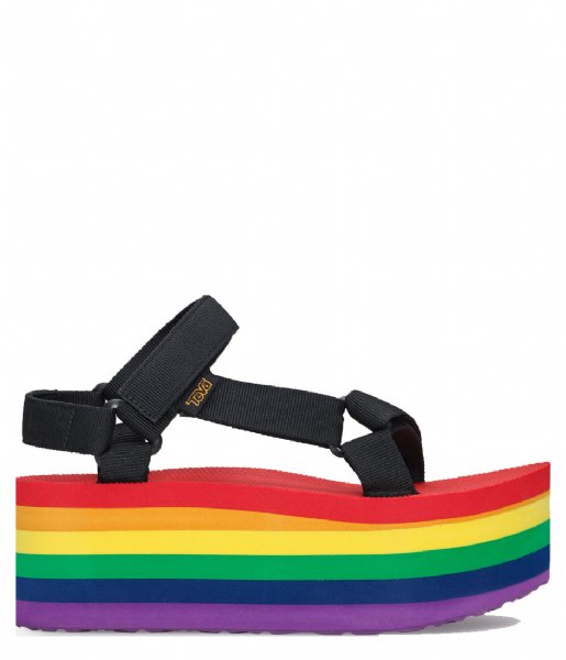 Teva Sandal W Flatform Universal Stripe Black/Rainbow