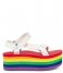 Teva Sandal W Flatform Universal Stripe White/Rainbow