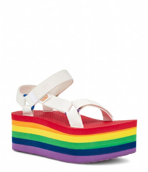 Teva Sandal W Flatform Universal Stripe White/Rainbow