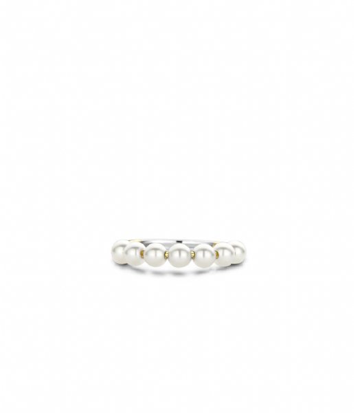 TI SENTO - Milano Ring Silver Gold Plated Ring 12284YP White (letter)