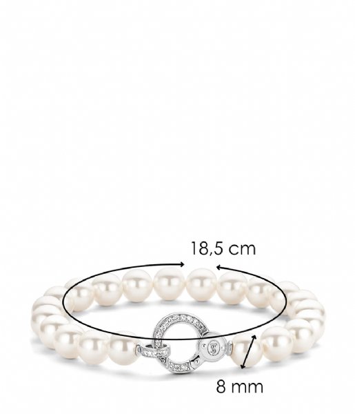 TI SENTO - Milano Bracelet 925 Sterling Zilveren Armband 2865 Wit parel (2865PW)
