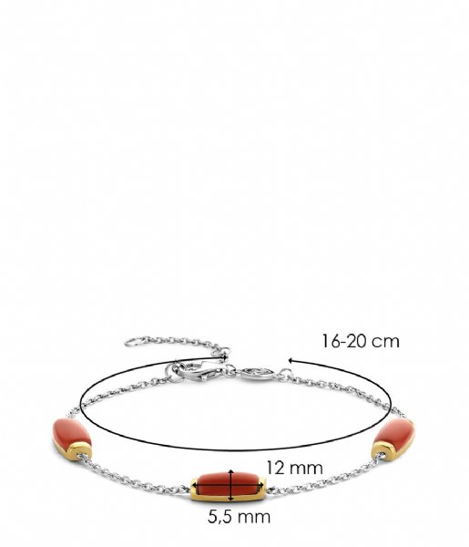 TI SENTO - Milano Bracelet 925 Sterling Zilveren Armband 2930 Koraal rood (2930CR)