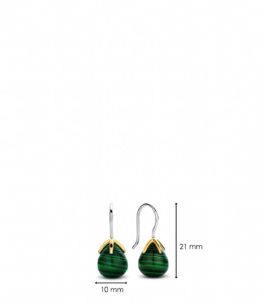TI SENTO - Milano Earring 925 Sterling Zilver Earrings 7802 Malachite (7802MA)