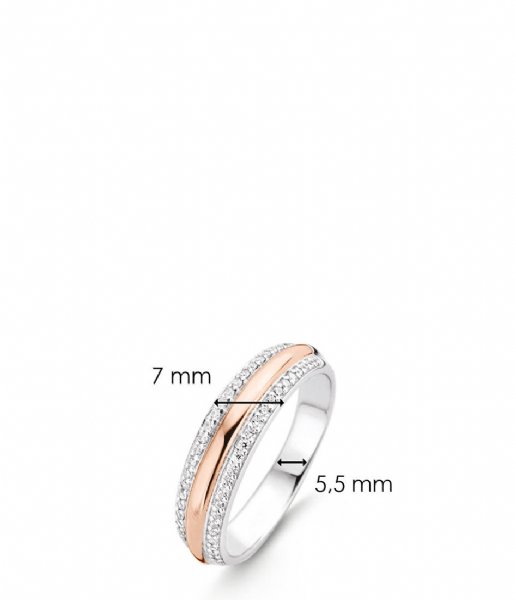 TI SENTO - Milano Ring 925 Sterling silver Ring 12144 wit met rosé verguld (12144ZR)