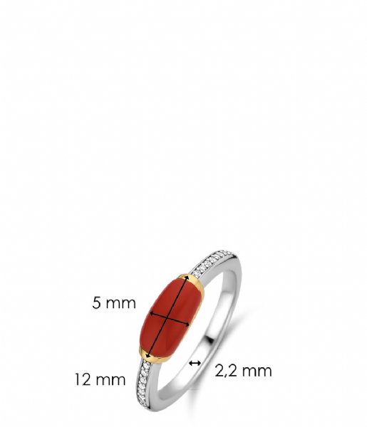 TI SENTO - Milano Ring 925 Sterling silver Ring 12191 koraal rood (12191CR)