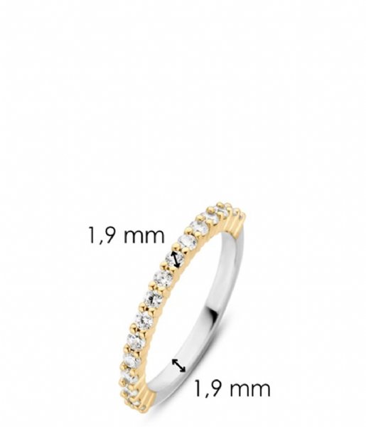 TI SENTO - Milano Ring 925 Sterling silver Ring 1918 wit met geel verguld (1918ZY)