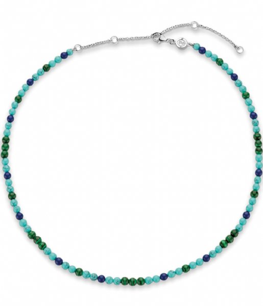 TI SENTO - Milano Necklace 925 Sterling Zilveren Necklace 3916 Turquoise- Malachite (3916TM)