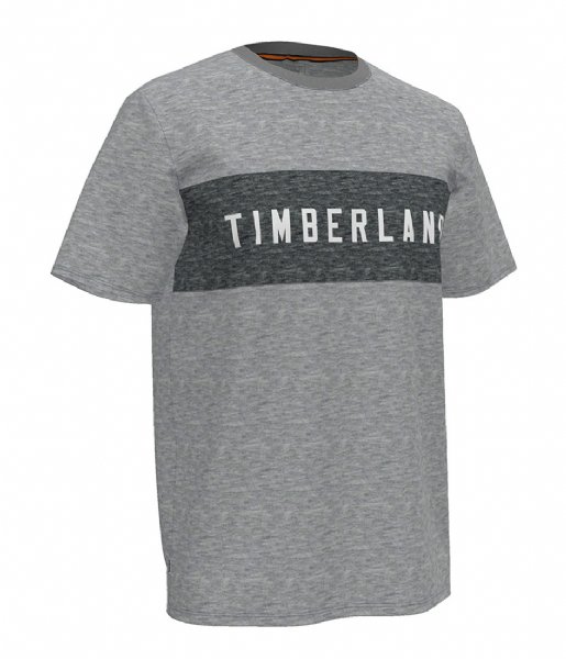 Timberland T shirt Short Sleeve Block Branded Tee Medium Grey Heather