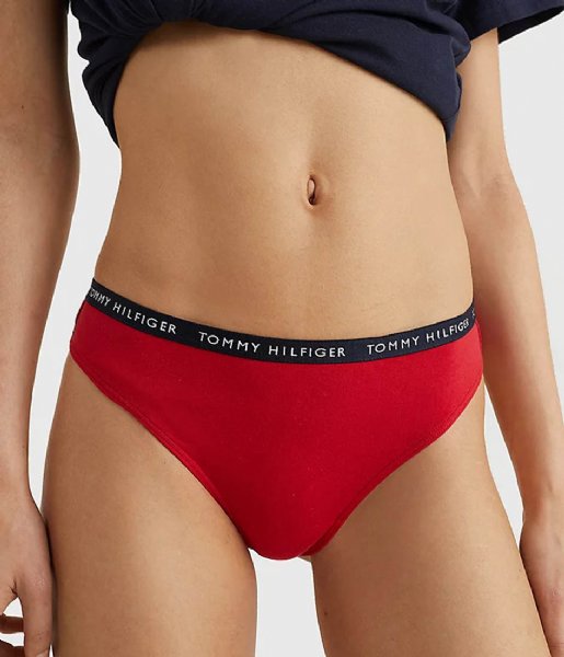 Tommy Hilfiger Brief 3P Thong White Desert Sky Primary Red (0WS)