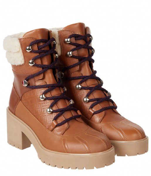 Tommy Hilfiger Lace-up boot Heel Laced Monogram Boot Natural Cognac (GTU)