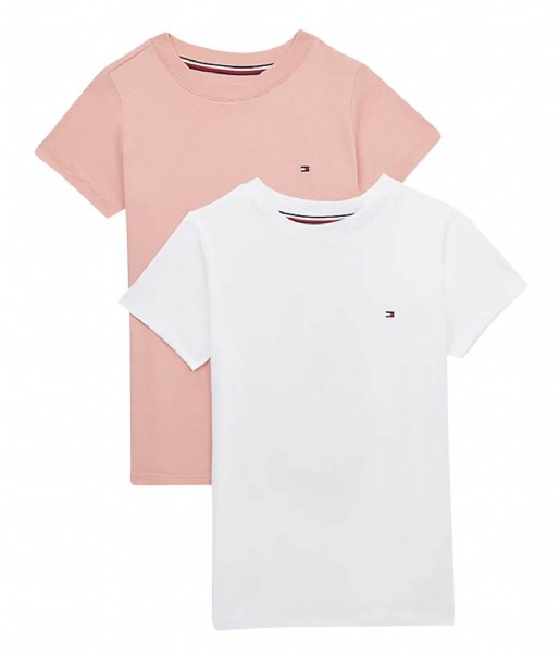 Tommy Hilfiger T shirt 2-Pack Cn Tee Short Sleeve Rose Tan White (0VJ)