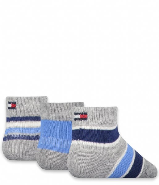 Tommy Hilfiger Sock Baby Sock 3P Newborn Stripe Giftbox Blue combo (003)