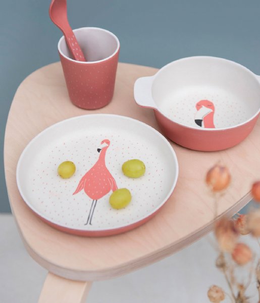 Trixie Kitchen Plate - Mrs. Flamingo Print