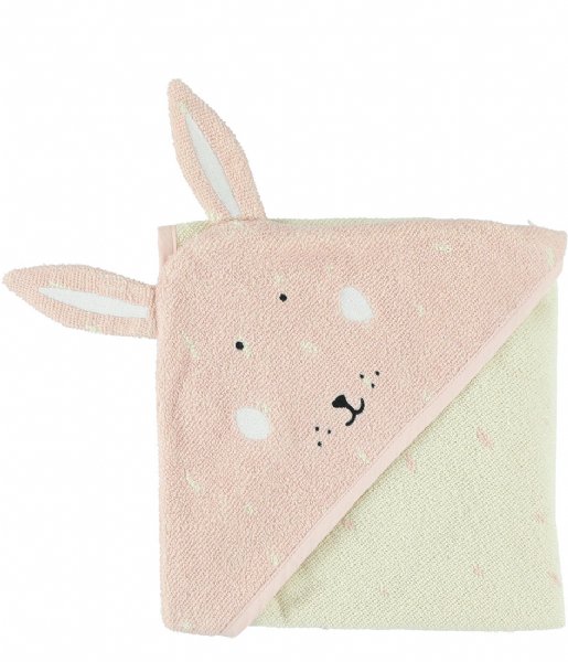 Trixie Plaid Hooded towel , 75x75cm - Mrs. Rabbit Pink