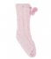 UGG Sock Pom Pom Fleece Lined Crew Sock Seashell Pink