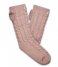 UGG Sock Laila Bow Fleece Lined Sock Mauve Fog Gold
