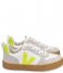 Veja Sneaker V-10 Laces White Jaune Fluo