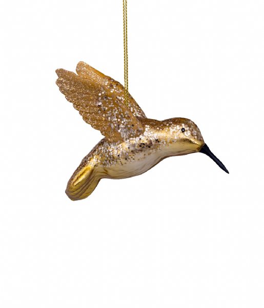 Vondels Christmas decoration Ornament glass hummingbird H8cm Gold
