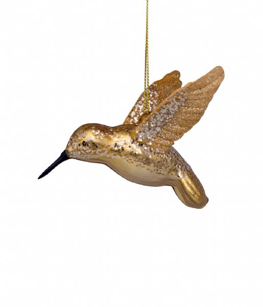 Vondels Christmas decoration Ornament glass hummingbird H8cm Gold