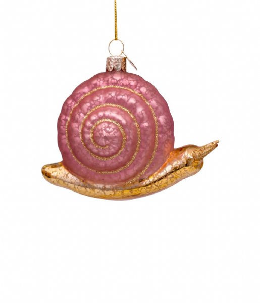 Vondels Christmas decoration Ornament glass snail H12cm Pink Gold