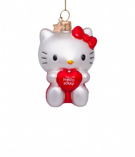 Vondels Christmas decoration Ornament glass Hello Kitty heart H9cm box Red