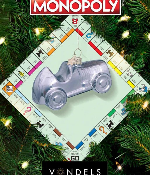 Vondels Christmas decoration Ornament glass opal Monopoly car H5cm box Silver