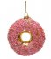 Vondels Christmas decoration Ornament Glass Donut Sequins 8.5 cm Pink