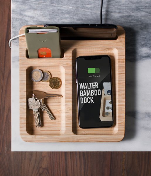 Walter Wallet Smartphone cover Walter Dock Charger bamboo