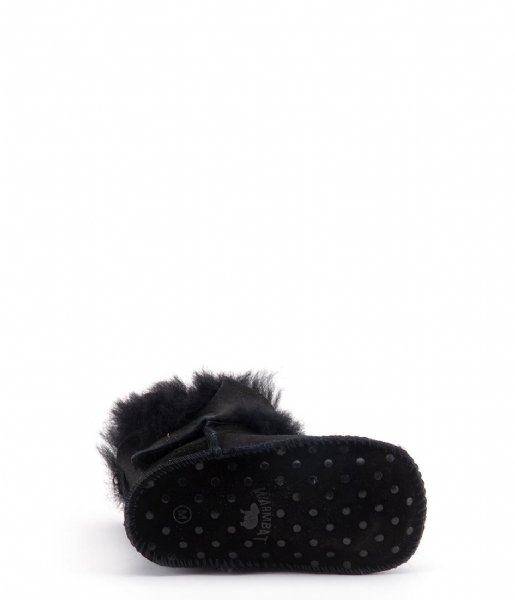 Warmbat House slipper Hay Baby Bootie With Velco Strap Black (HAY161099)