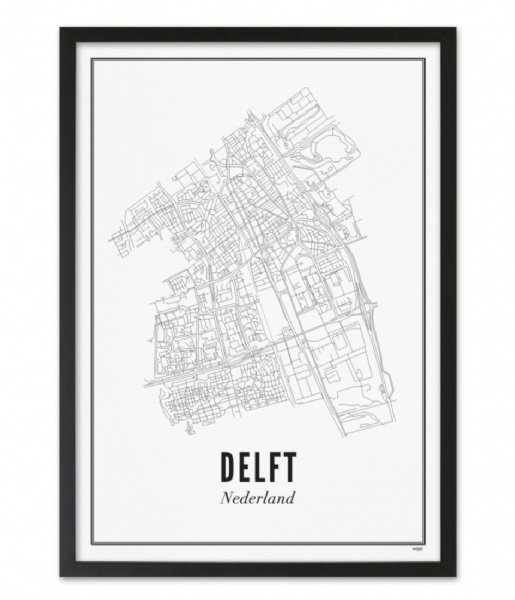 Wijck Decorative object Delft City Black White