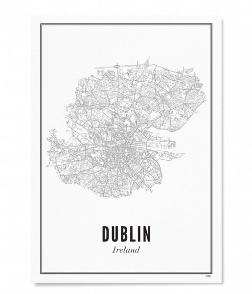 Wijck Decorative object Dublin City Prints Black White