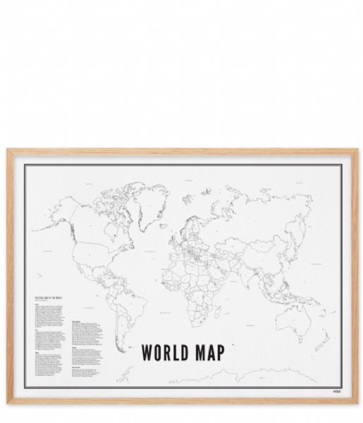 Wijck Decorative object World Map Black White