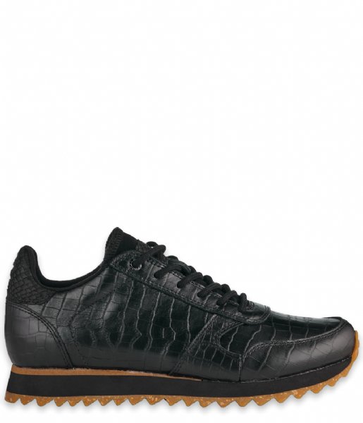 Woden Sneaker Ydun Croco Shiny Black (020)