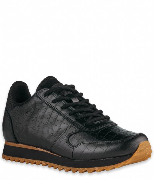Woden Sneaker Ydun Croco Shiny Black (020)