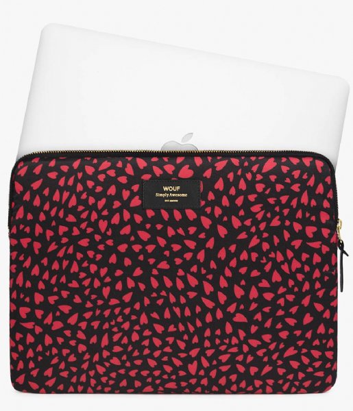 Wouf Laptop Sleeve Hearts 13 Inch Red