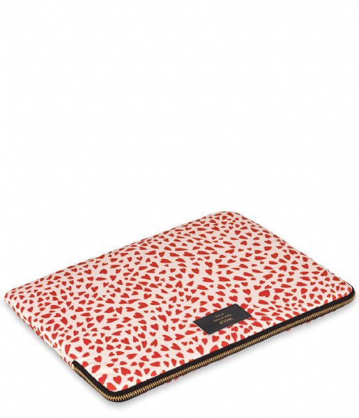 Wouf Laptop Sleeve White Hearts 13 inch White