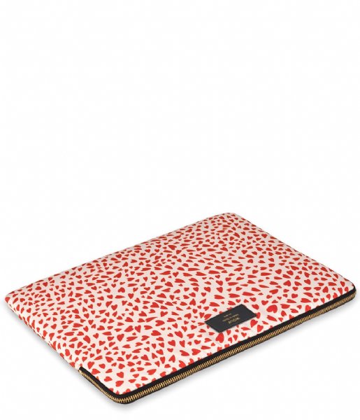 Wouf Laptop Sleeve White Hearts 15 inch White