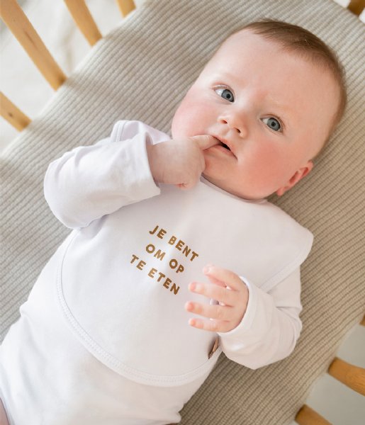 Zusss Baby accessories Slabbetje Je Bent Om Op Te Eten wit (500)